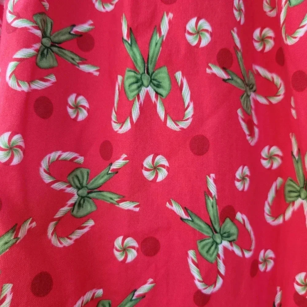 Handmade Boutique-style Girl's 4T Christmas Dress, Red, Candycane Peppermint